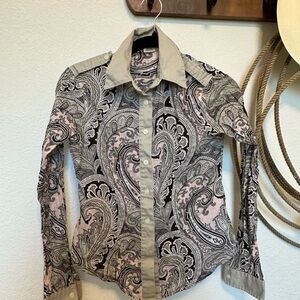 💖 Y2K Michael Michael Kors Paisley Button Down Blouse
